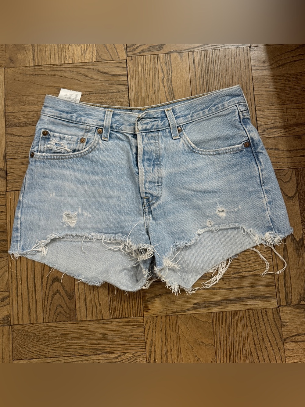 Levi’s Light Blue Distressed Denim Women's Shorts